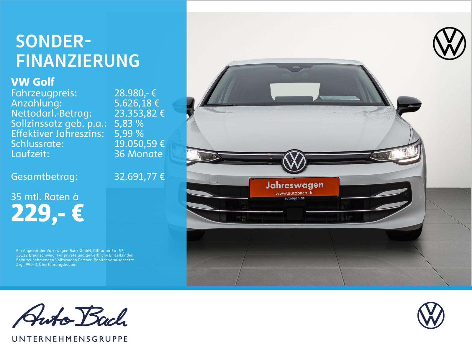 Volkswagen Golf VIII 1.5 eTSI Goal DSG LED CarPlay ACC EPH, миниатюра 2