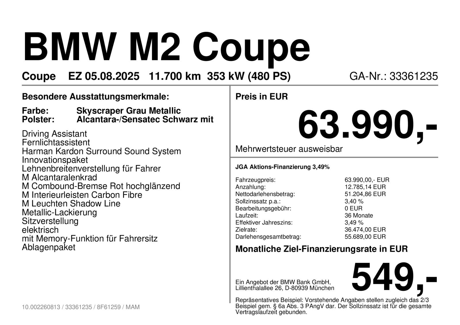 BMW M2 Coupe Sport Aut HIFI adapLED ab 3,49% foto 4