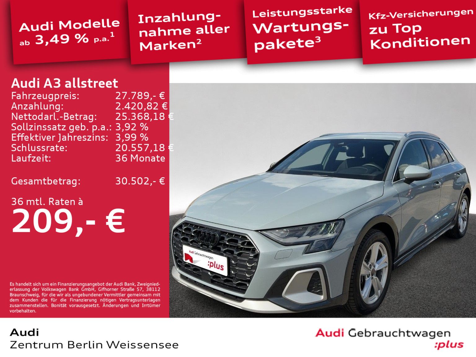 Audi A3 allstreet 35 TFSI S-TRO*LED*AHK*SHZ*APP*PDC** imagem 2