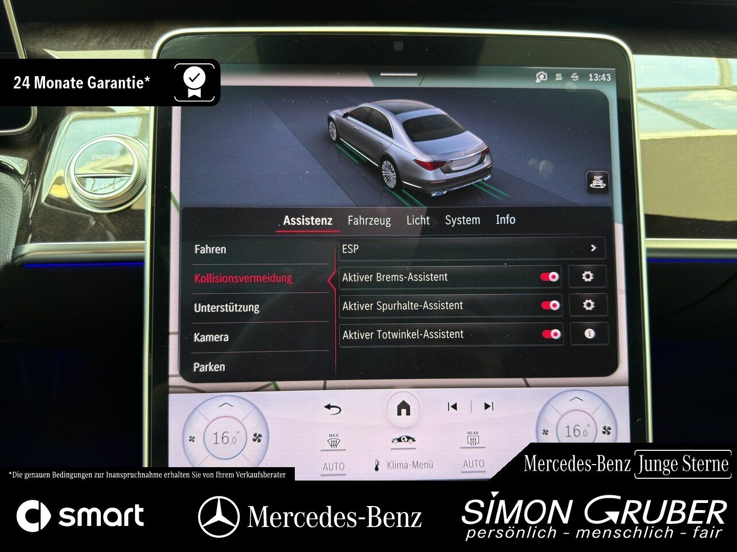 Fahrzeugabbildung Mercedes-Benz S 450 4M lang Pano Burm TV Nappa HUD Digital AHK