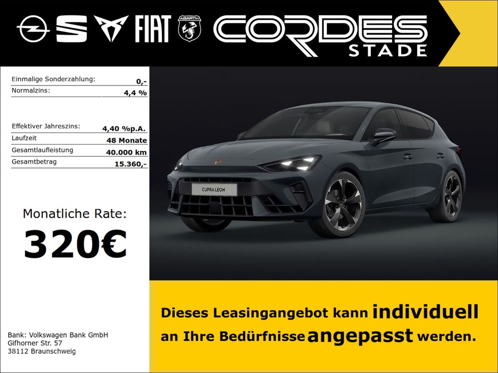 Cupra Leon CUPRA 1.5 TSI 110 kW (150 PS) 320 € - ohne