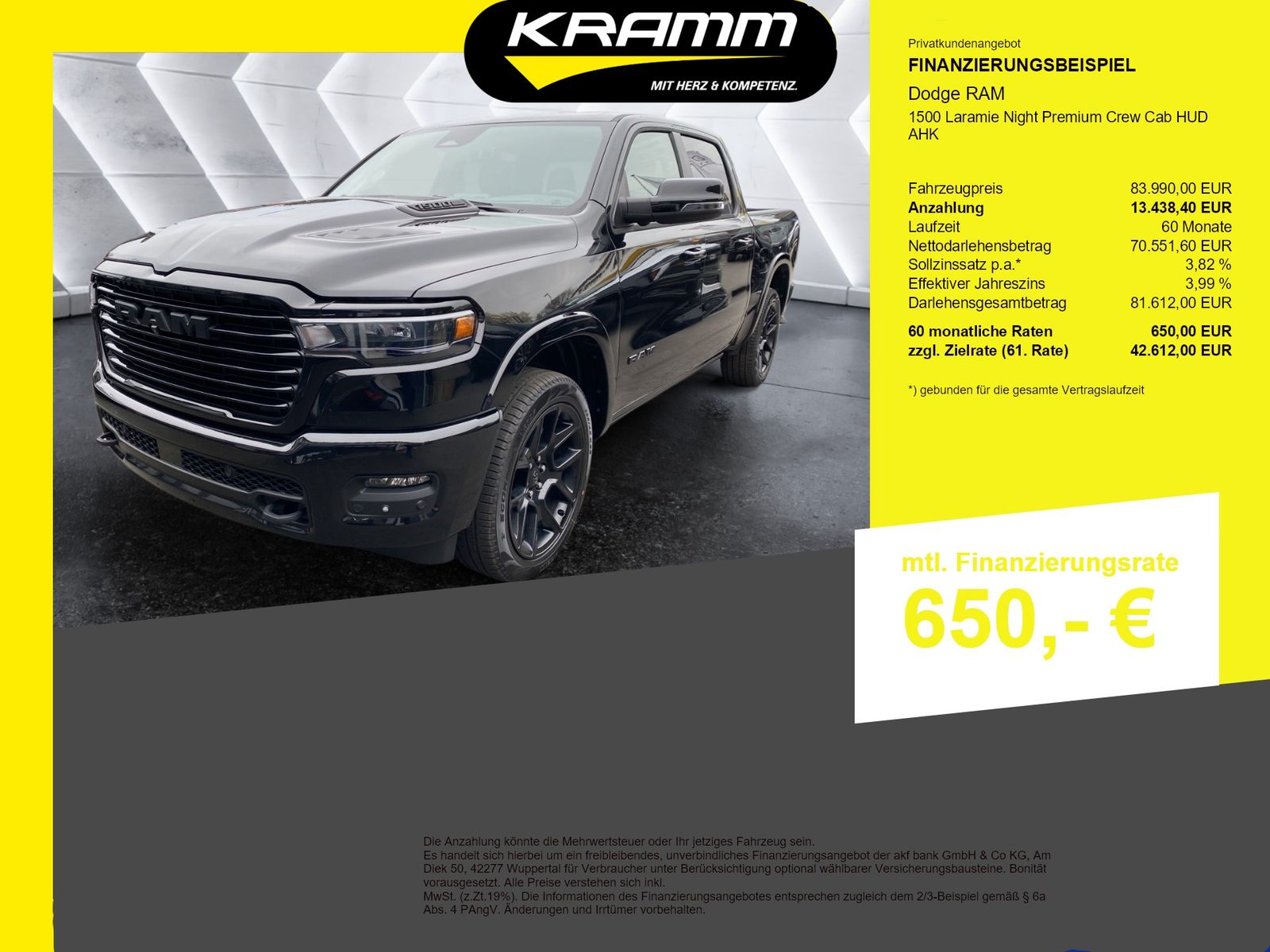 Dodge RAM 1500 Laramie Night Premium Crew Cab HUD AHK
