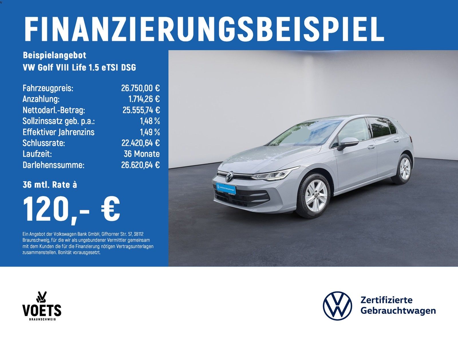 Volkswagen Golf VIII Life 1.5 eTSI DSG LED+AreaView+ACC