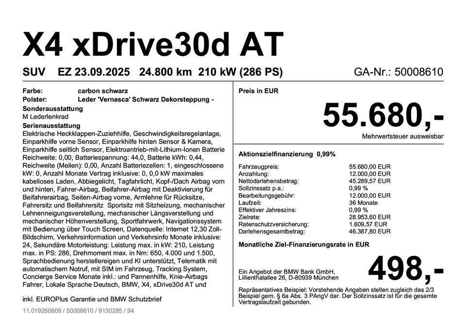BMW X4 xDrive30d AT Navi Leder Tempom.aktiv imagem 3