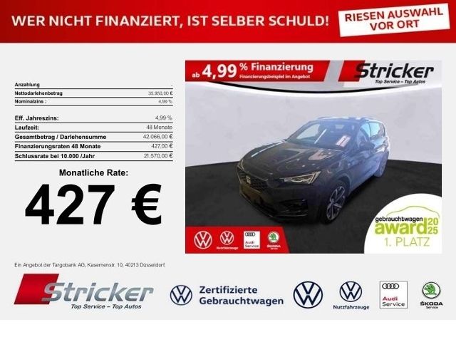 Seat Tarraco FR-Line 2.0TSI DSG 4Drive 427,-ohne Anza