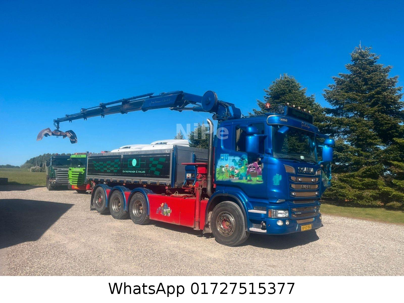 Scania R 580V8 8x4 Kran HIAB 244EP5 Drei-Seiten KIPPER