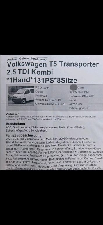 Image of Volkswagen T5 Transporter