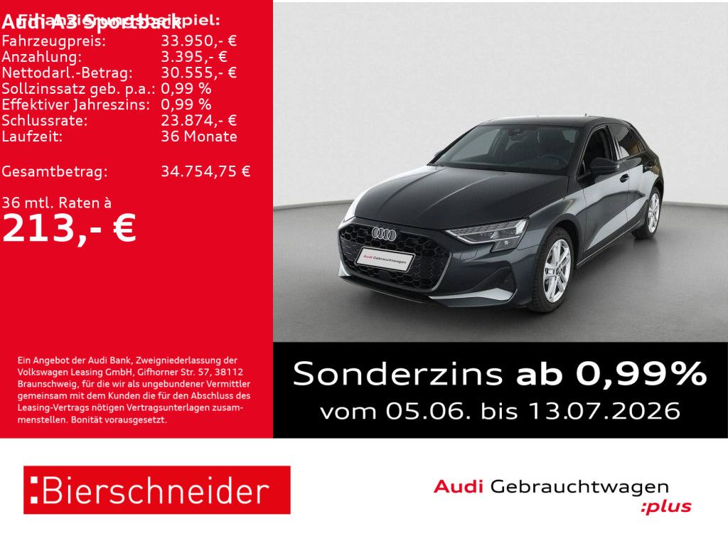 Audi A3 Sportback 30 TFSI advanced AHK LED PANO HuD S