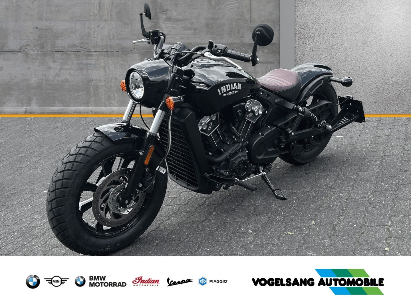 Fahrzeugabbildung Indian Scout Bobber, Seitlicher Kennzeichenhalter, Mill