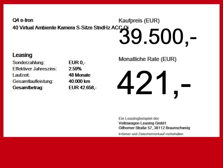Audi Q4 e-tron 40 Virtual Ambiente Kamera S-Sitze Stn