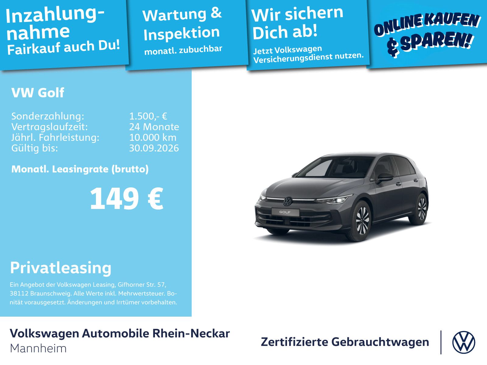 Volkswagen Golf VIII 1.5 eTSI GOAL DSG Navi AHK Kamera uvm