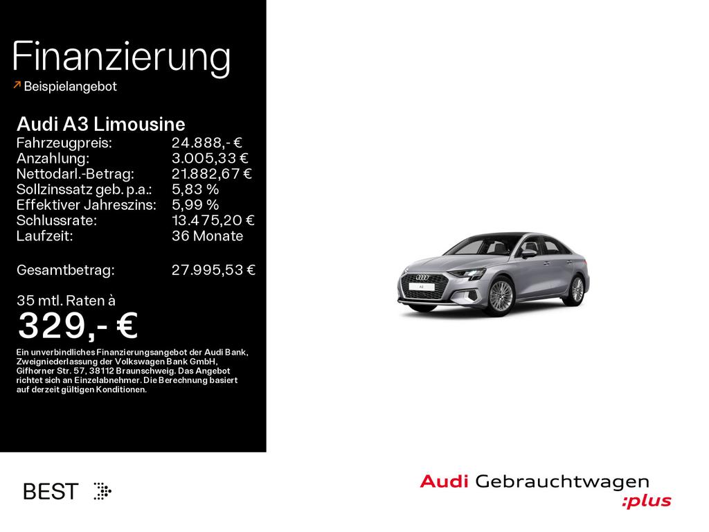 Audi A3 Limousine advanced 35 TFSI Pano Kamera Navi 2022