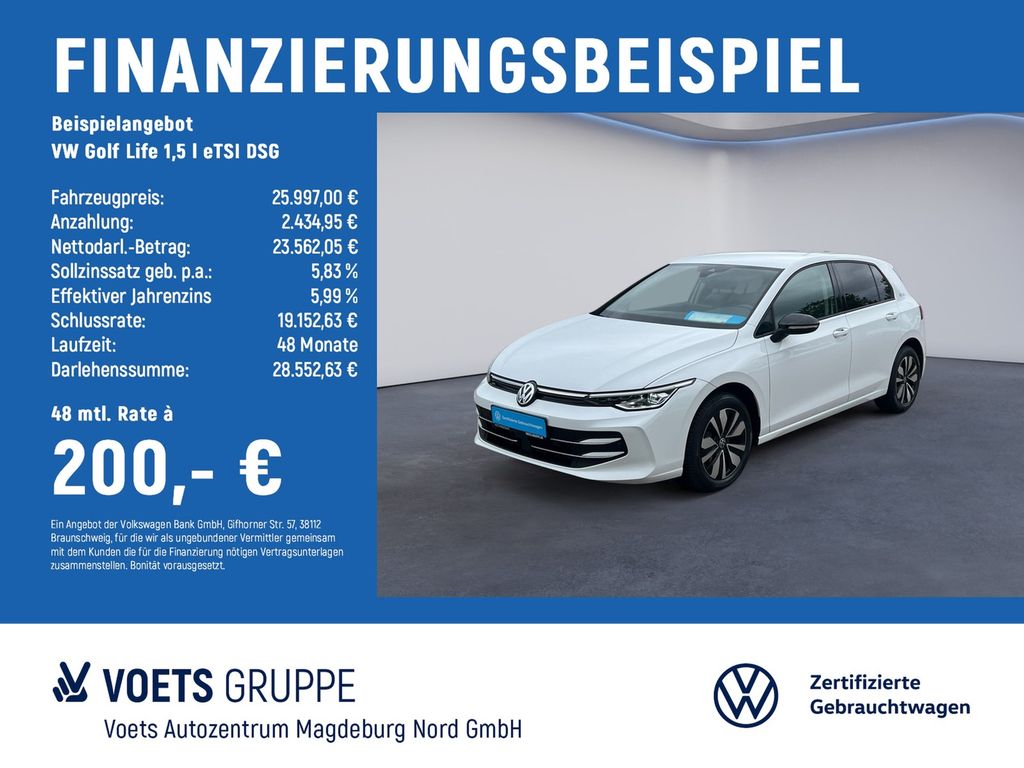 Golf Life 1,5 l eTSI  DSG Goal LED+NAVI+ACC+PDC+