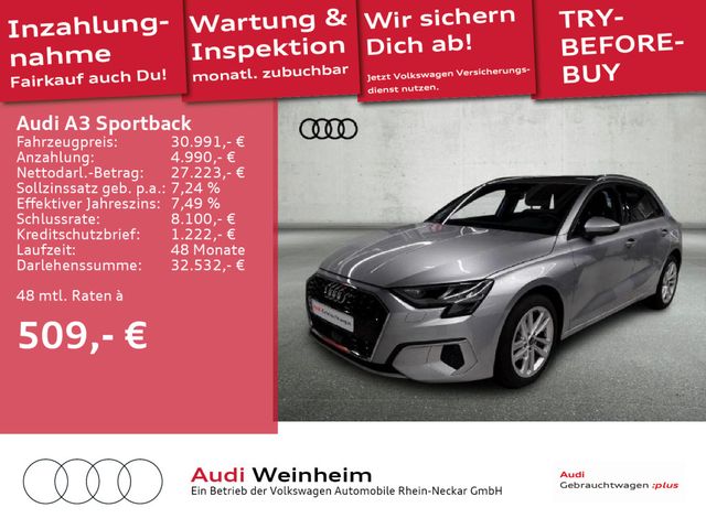 Audi A3 Sportback 30 TDI advanced Gar 2029 VC LED Sma