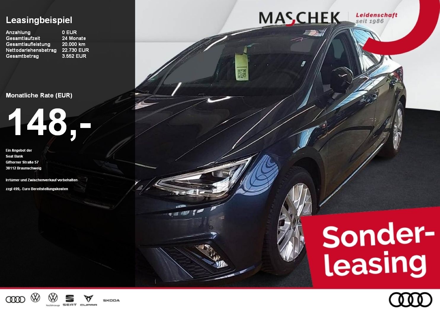 Seat Ibiza FR Sonderleasing DSG Navi RearView Sitzh.