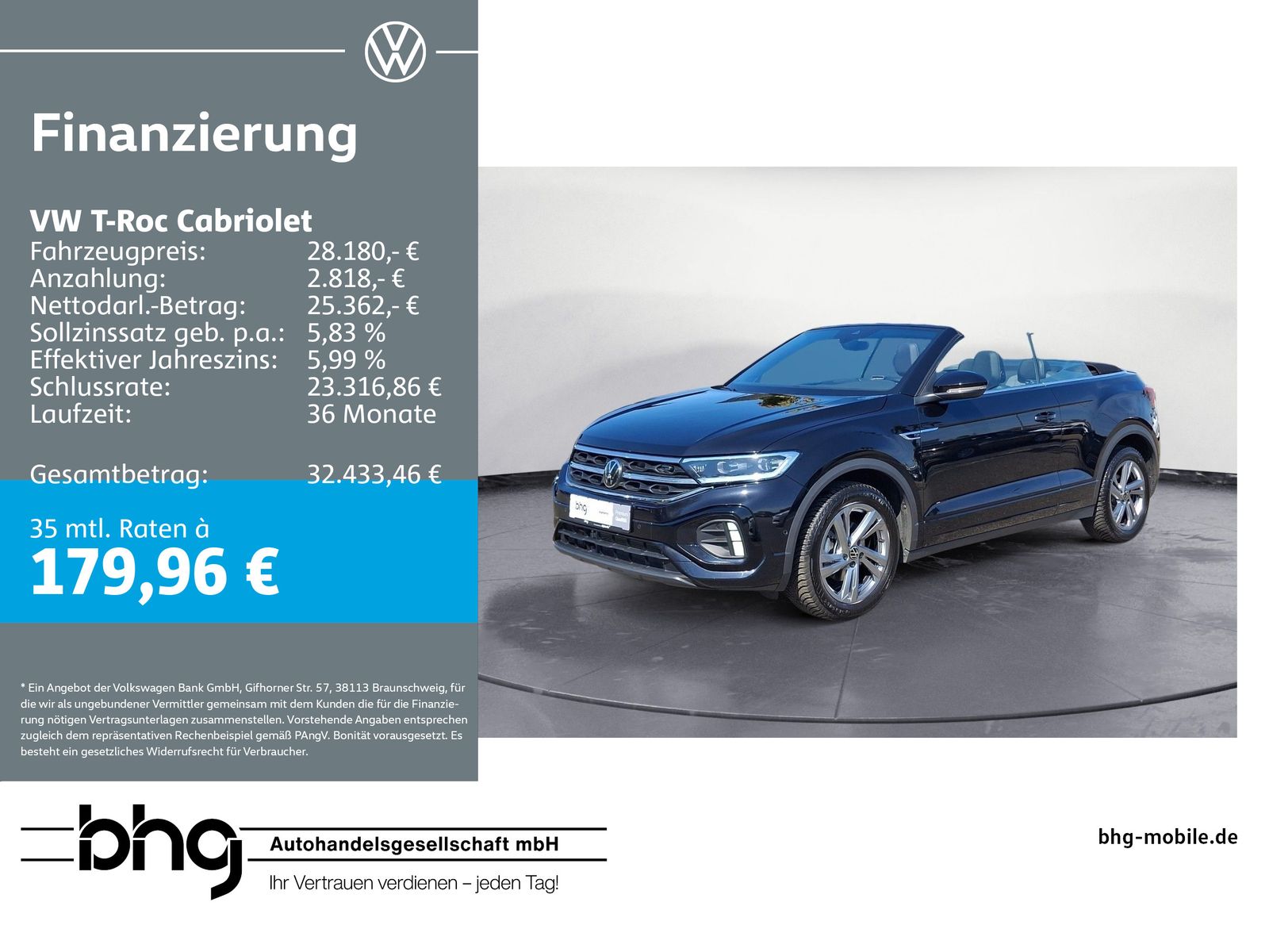 Volkswagen T-Roc Cabriolet 1.5TSI DSG R-Line AHK IQ.Drive A