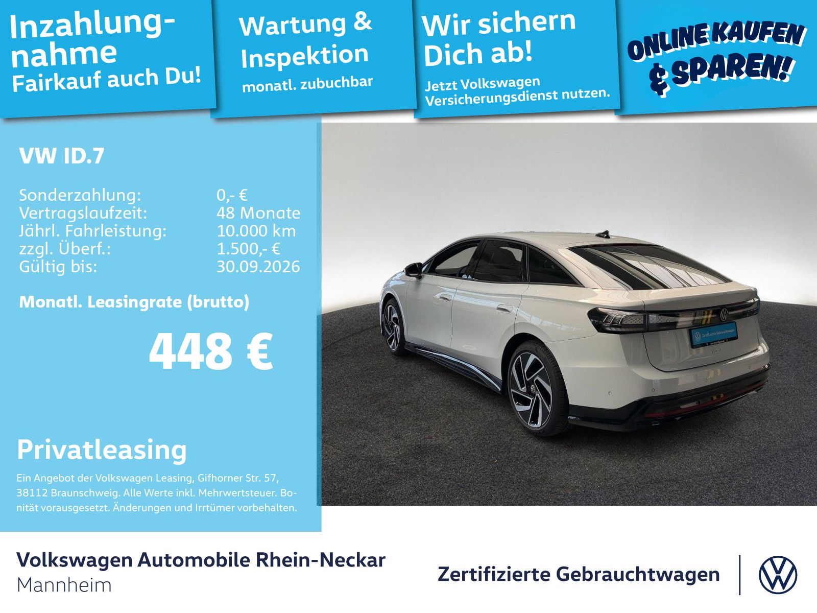 Volkswagen ID.7 Pro 210kW GAR 2030 Navi AHK Kamera uvm foto 2