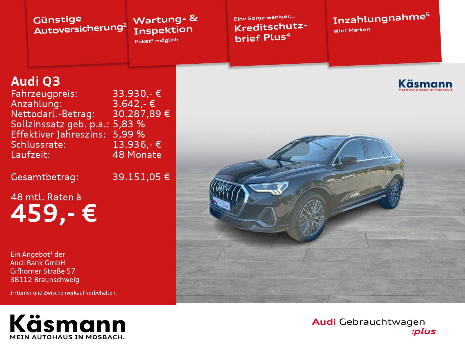Audi Q3 S line 45TFSIe 2xS line NAV LED 360° SHZ PDC imagem 2