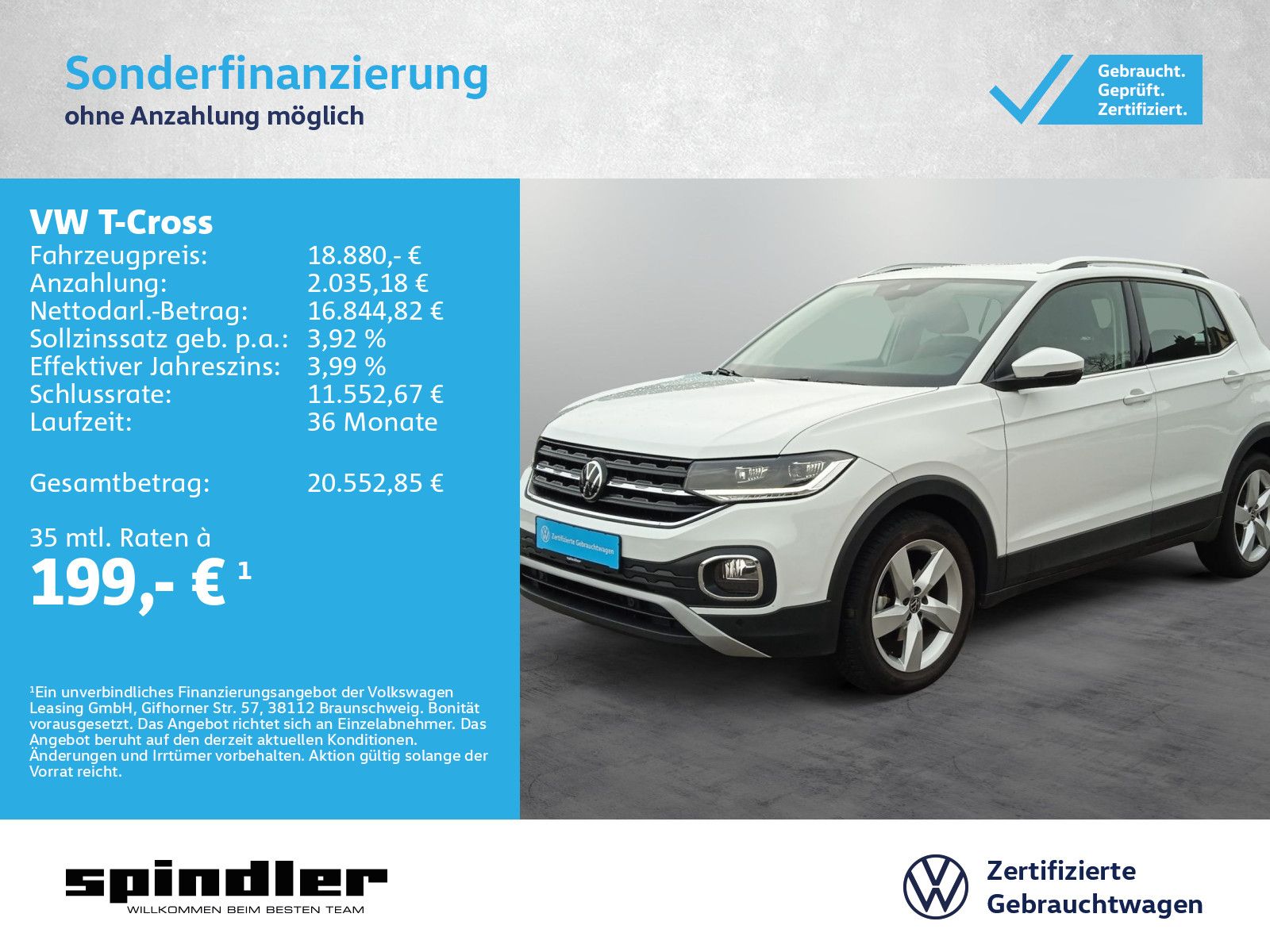 VW T-Cross Style 1.0 TSI DSG / AppConnect, LED, SHZ