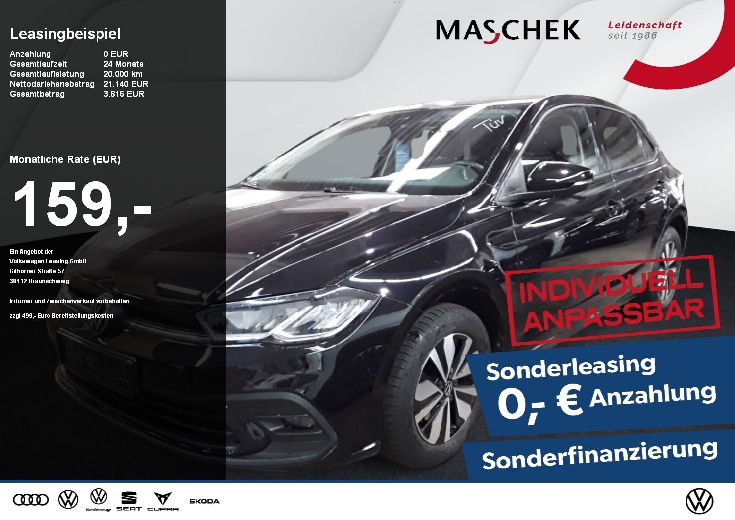 Volkswagen Polo Goal 1.0 TSI Sonderleasing AHK RearView AHK