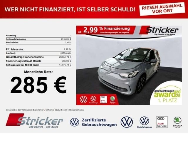 Volkswagen ID.3 Pro 150/58 285,-ohne Anzahlung Navi Massage
