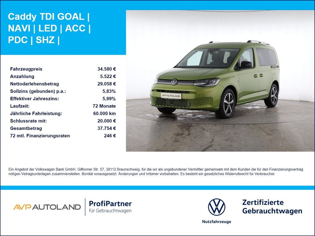 Caddy TDI GOAL | NAVI | LED | ACC | PDC | SHZ |