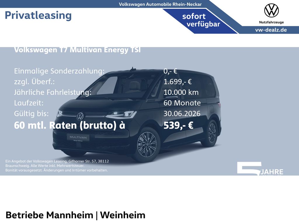 Volkswagen Multivan Energy eHybrid Allrad DSG Klima AHK LED