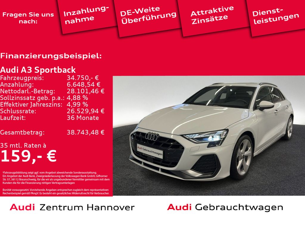 A3 Sportback S line 35 TFSI SONOS Kamera AHK Nav