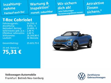 Volkswagen T-Roc Cabriolet GOAL 1.0 TSI 6-Gang NAVI LED APP