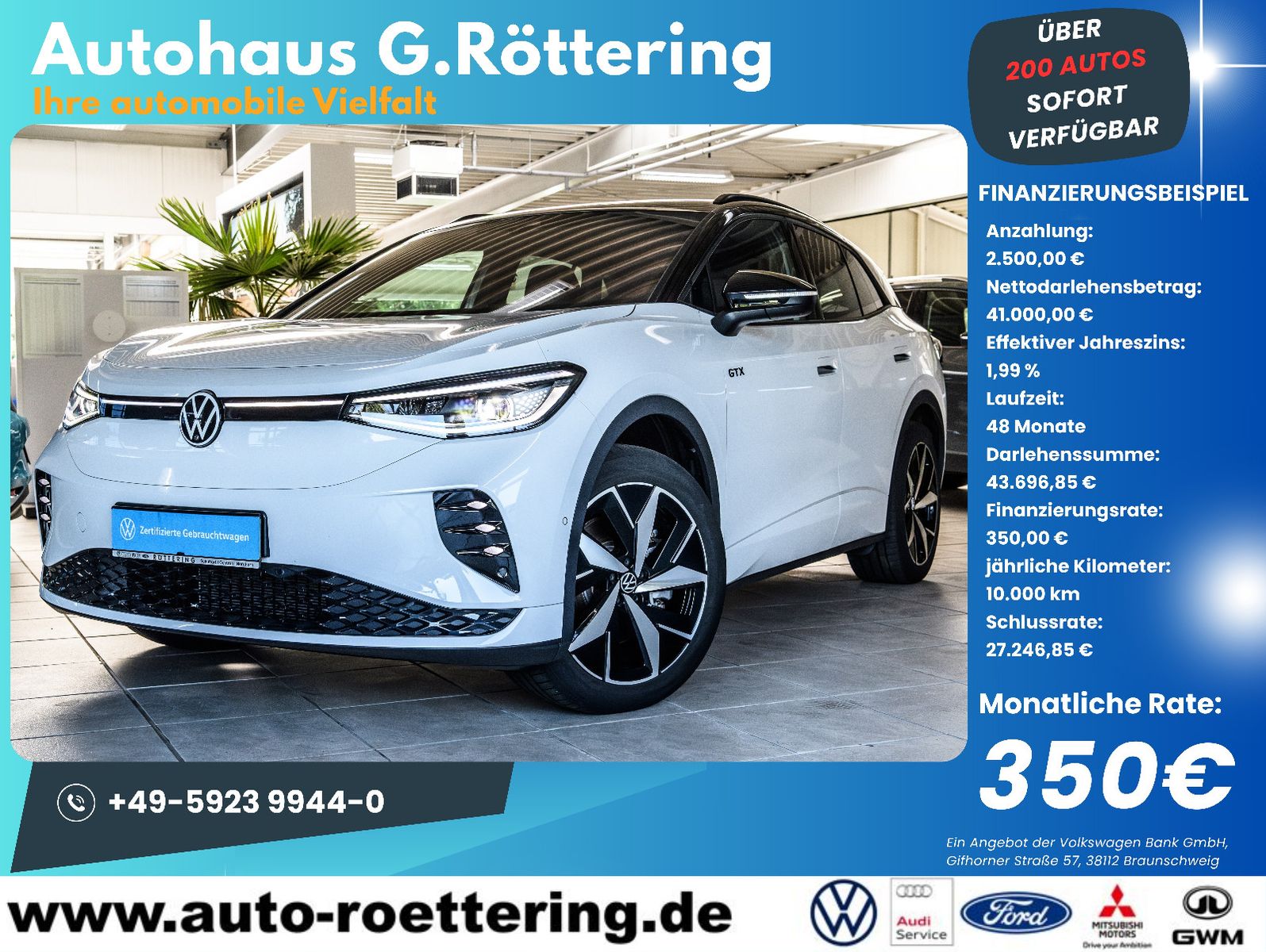 Fahrzeugabbildung Volkswagen ID.4 GTX 4Motion IQ-LED+360°KAM+E-HECK+WÄPU+APP