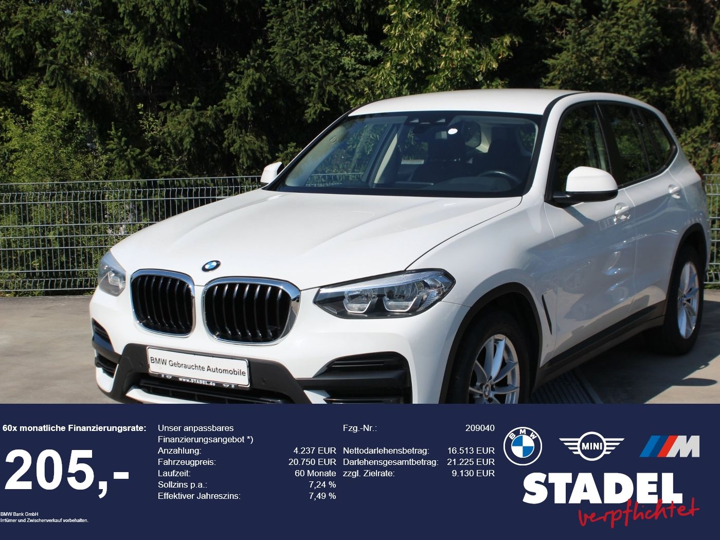 BMW X3 xDrive20d Aut. AHK.LED.PDCvohi.Hifi.