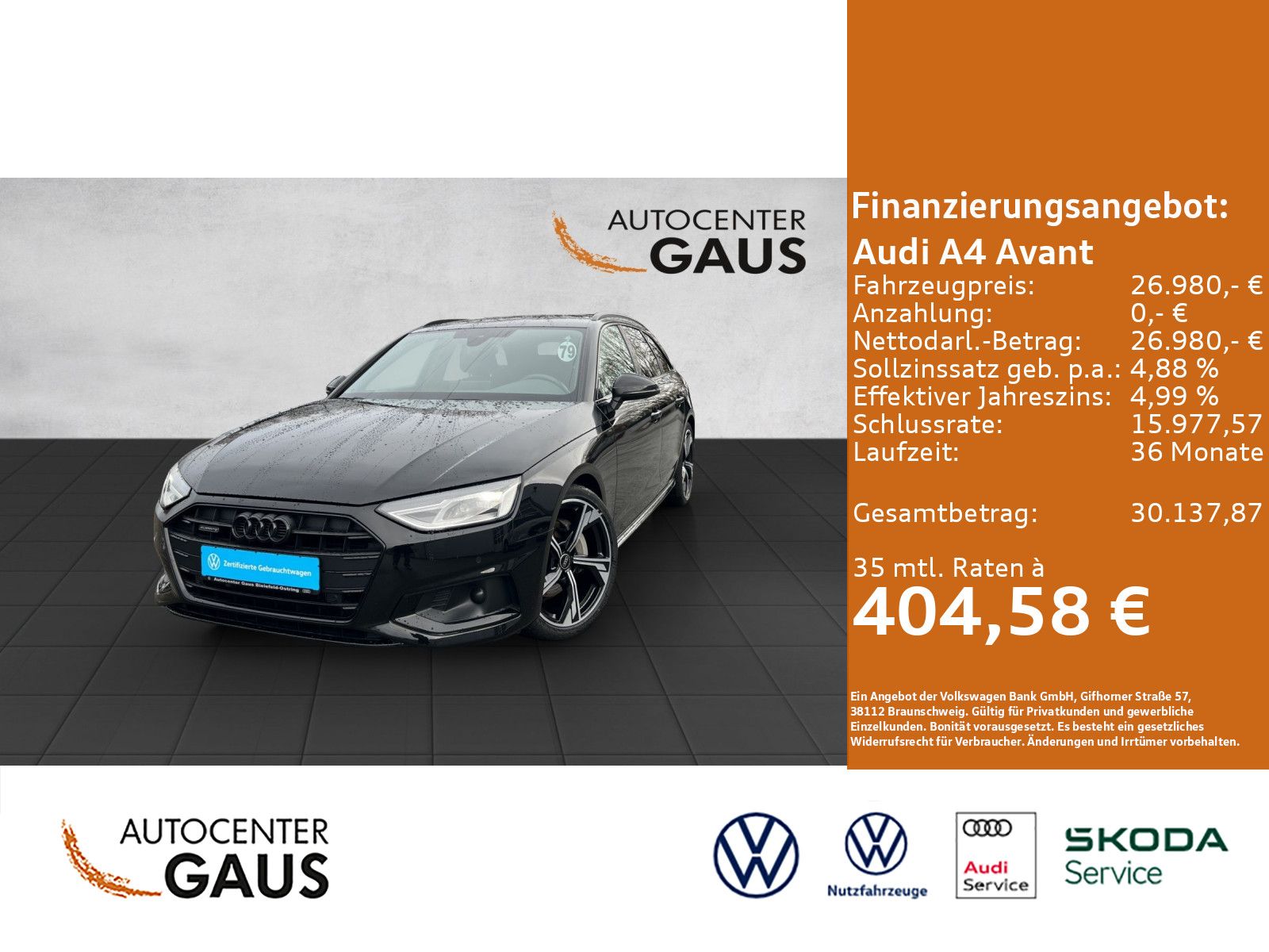 A4 Avant Advanced 40 2.0 TDI quattro S tronic Na