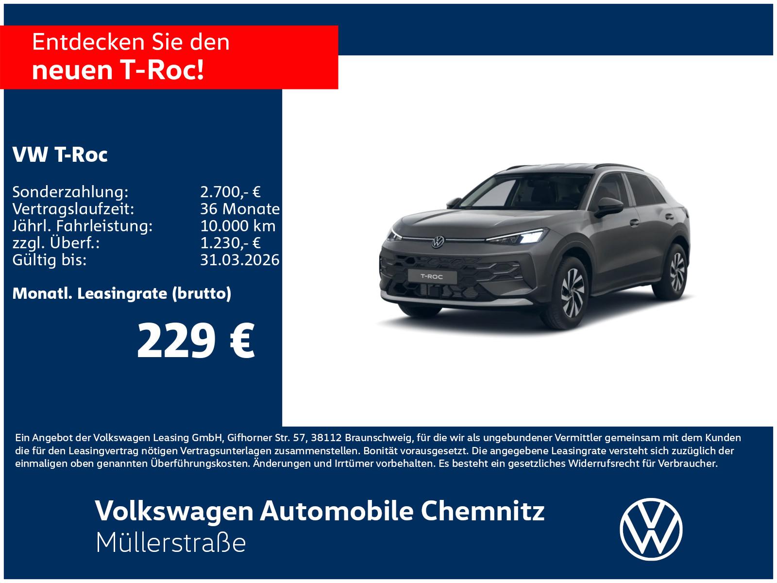 Volkswagen T-Roc Life 1.5 l eTSI 85 kW DSG