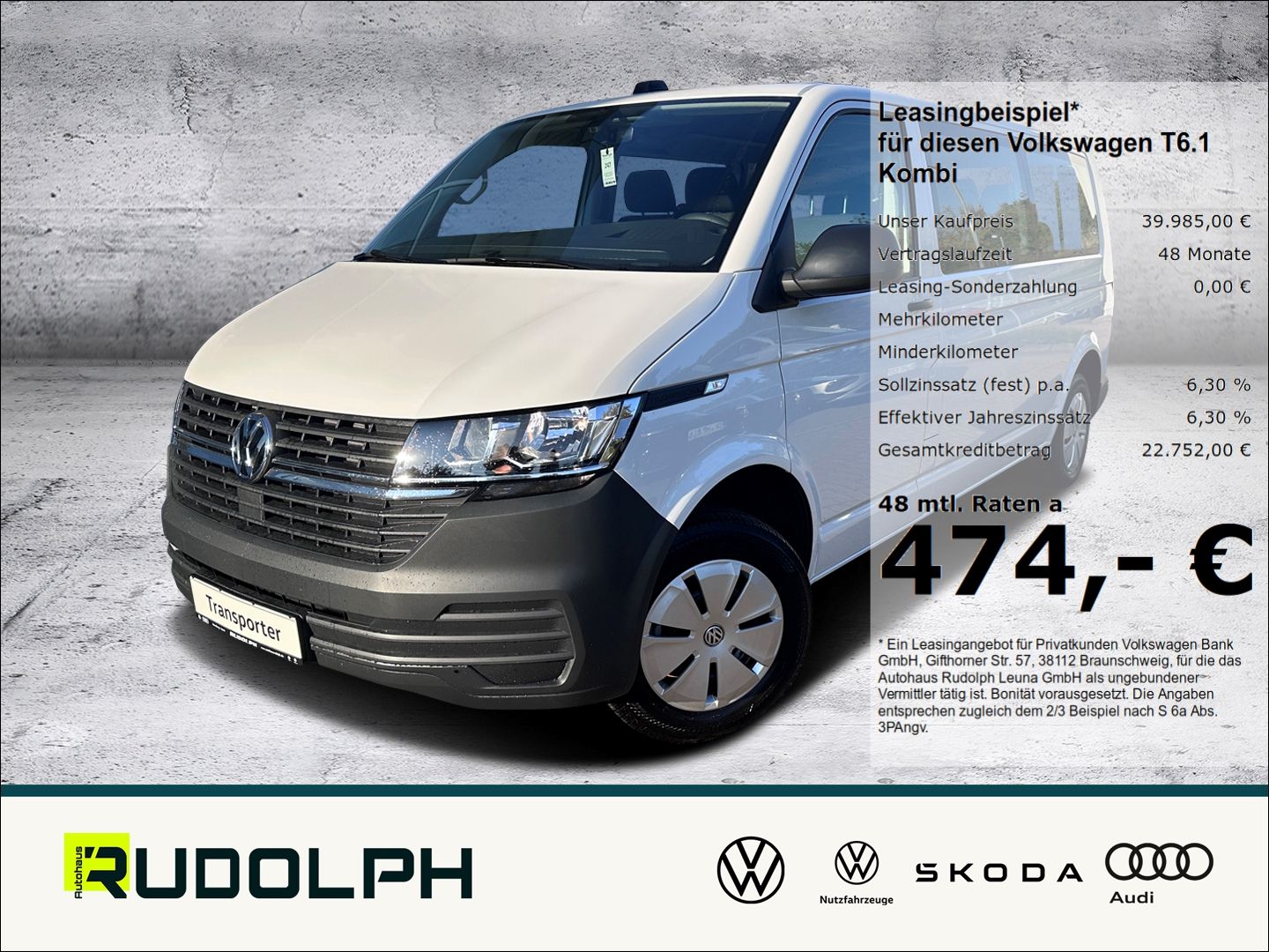 Volkswagen T6.1 Kombi LR 9-Sitzer 2.0 TDI 6-Gang Navi Klima