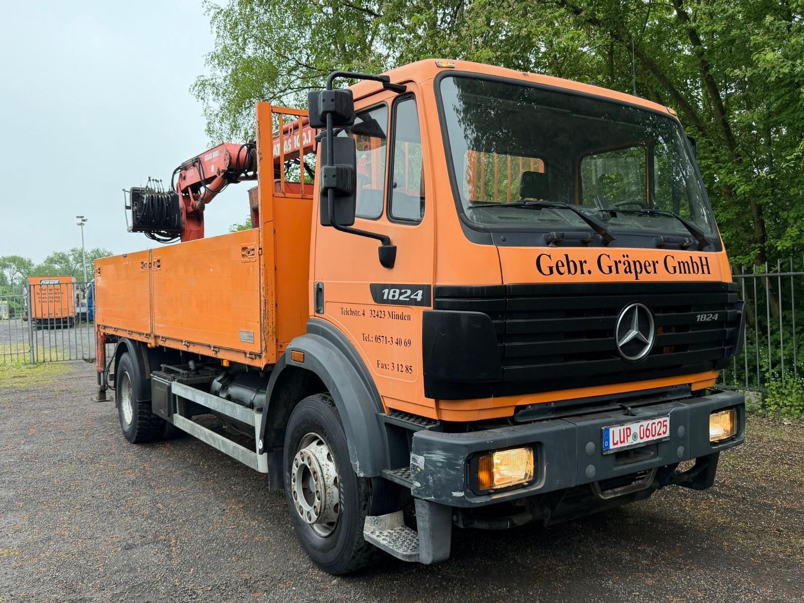 Mercedes-Benz SK 1824 / 4x2 / Pritche /1995 /Atlas 100.1 Kran