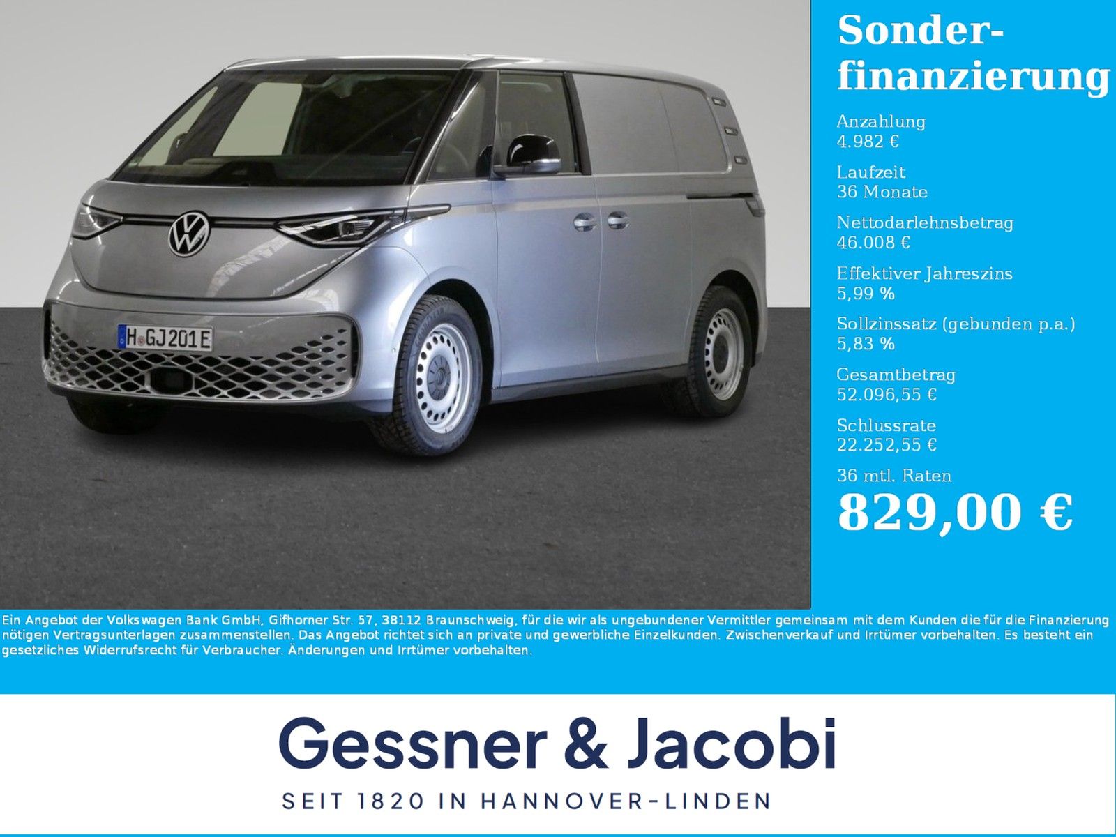 Fahrzeugabbildung Volkswagen ID.Buzz Cargo AHK Tempomat IQ-Light Navi Sitzhei