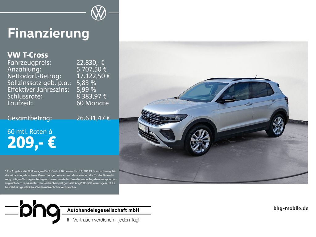 T-Cross 1.0 TSI DSG GOAL AHK ACCTravelAssist LED