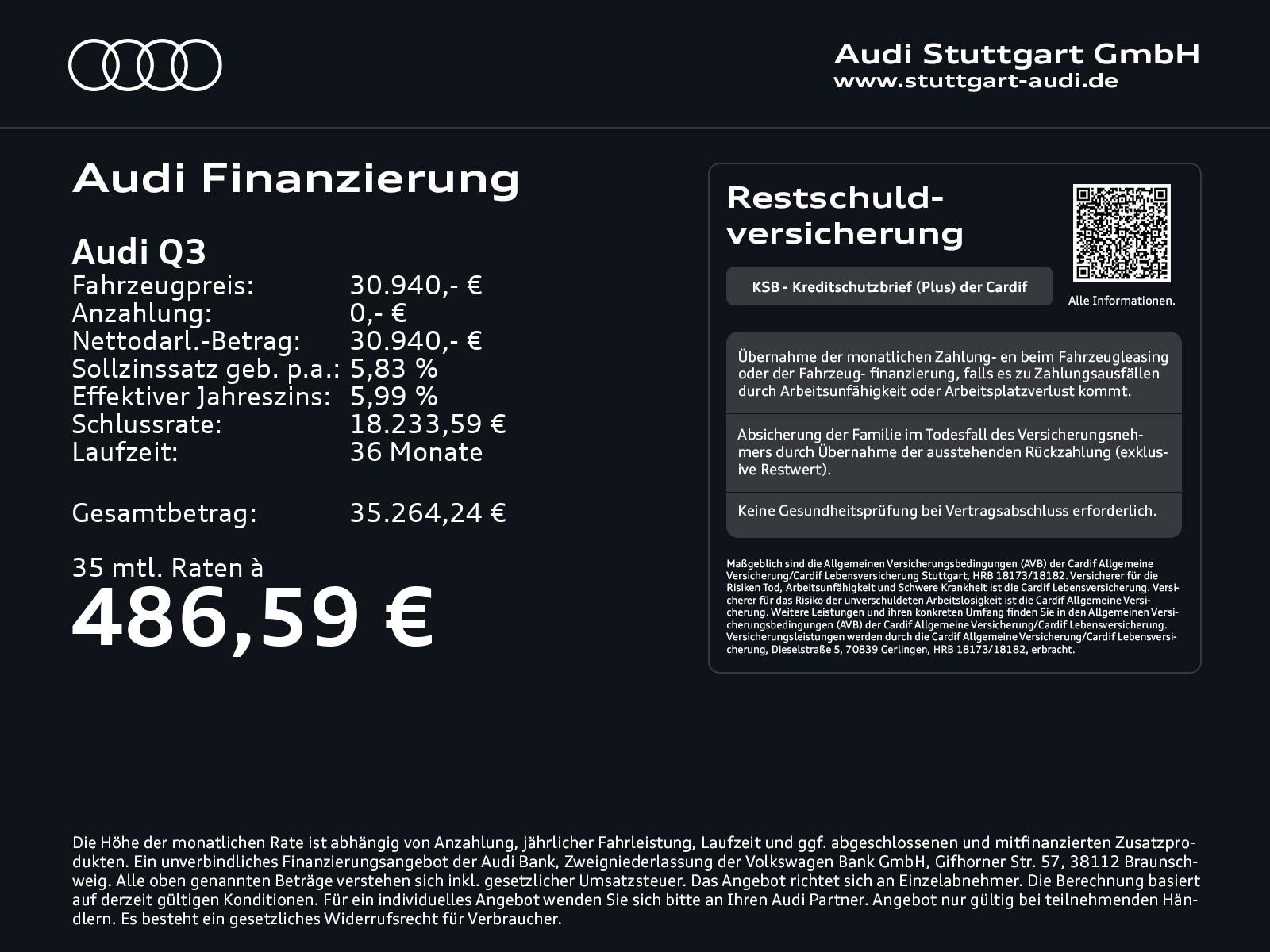 Audi Q3 35 TFSI S line S tronic virtCo Navigation+