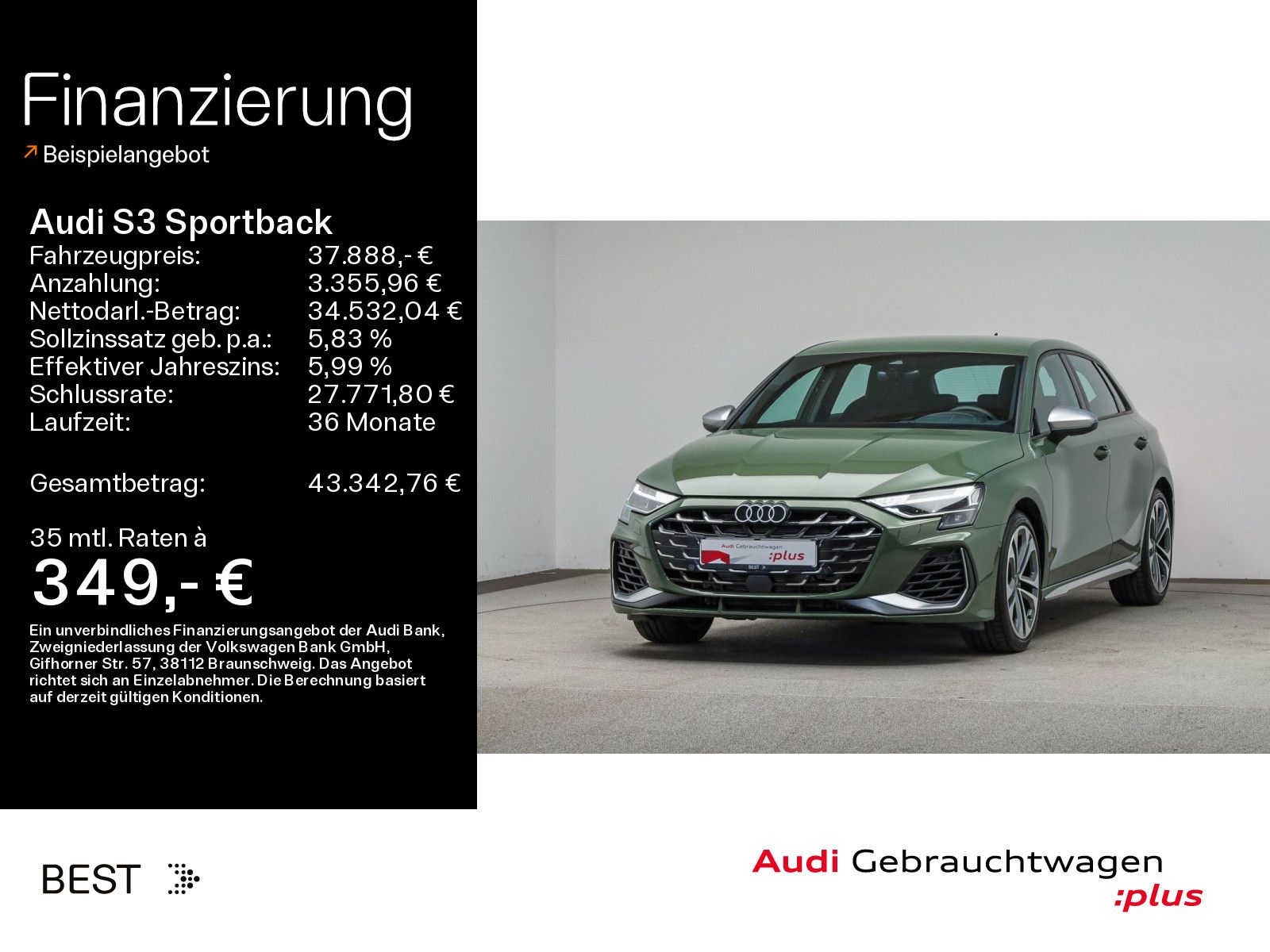 Audi S3 Sportback Assist, Sound, Navi, Kamera