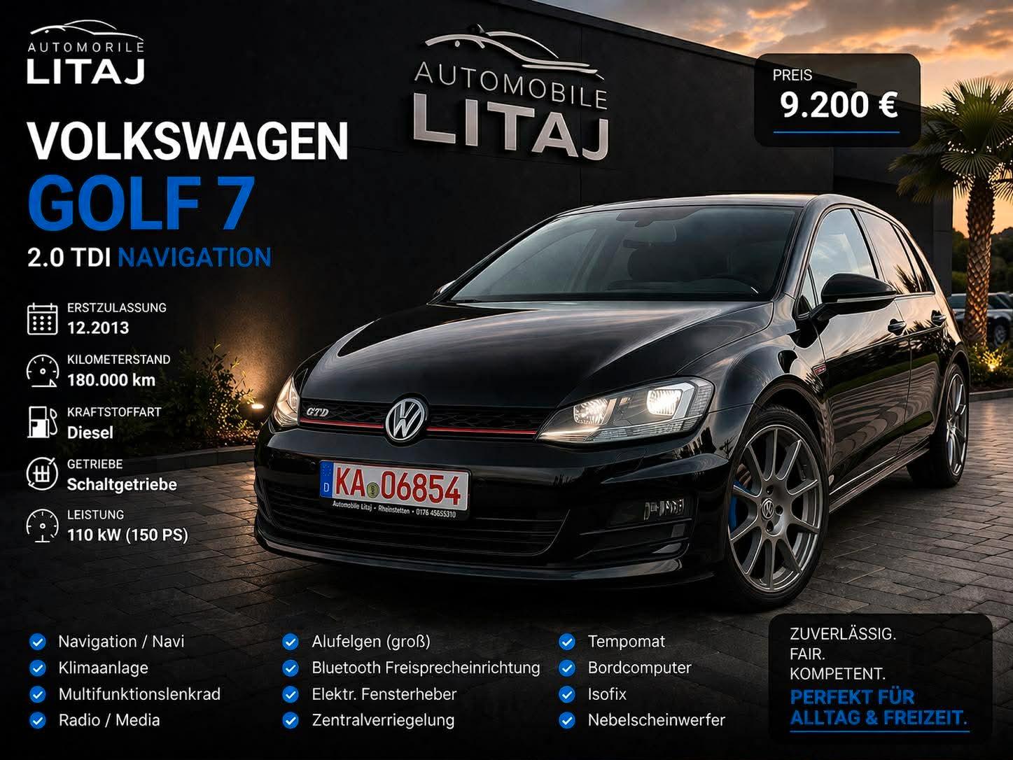 Volkswagen Golf VII TDI 2,0 Lim. Große Navi* Alu*