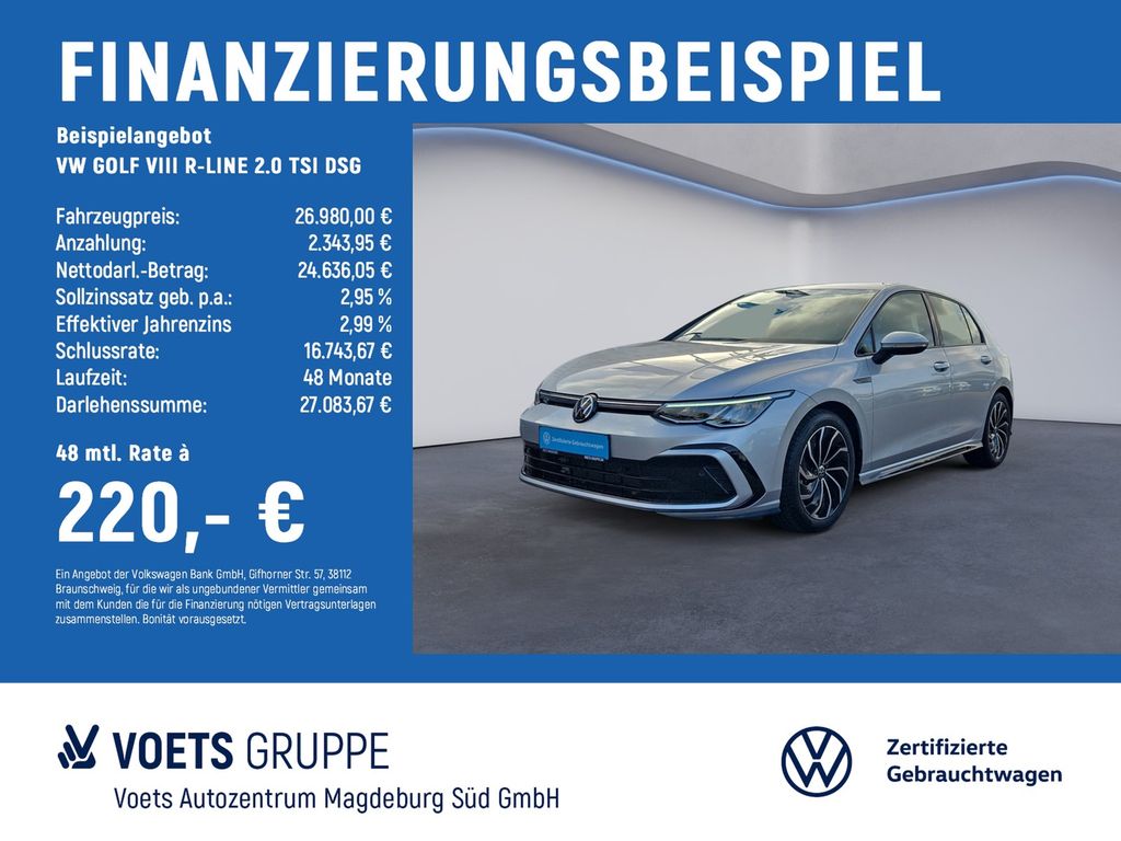 GOLF VIII R-LINE 2.0 TSI  DSG LED+AHK+NAVI+KAM