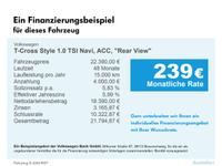 Volkswagen T-Cross Style 1.0 TSI Navi, ACC, "Rear View" LED