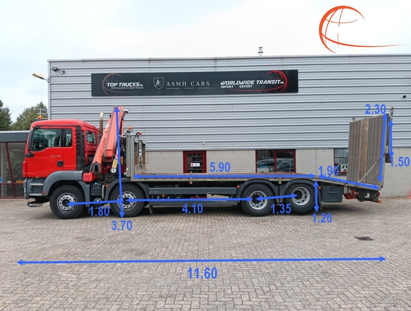 MAN TGS 35.360 8x2 - Fassi 16TM Kran, Maschinentrans