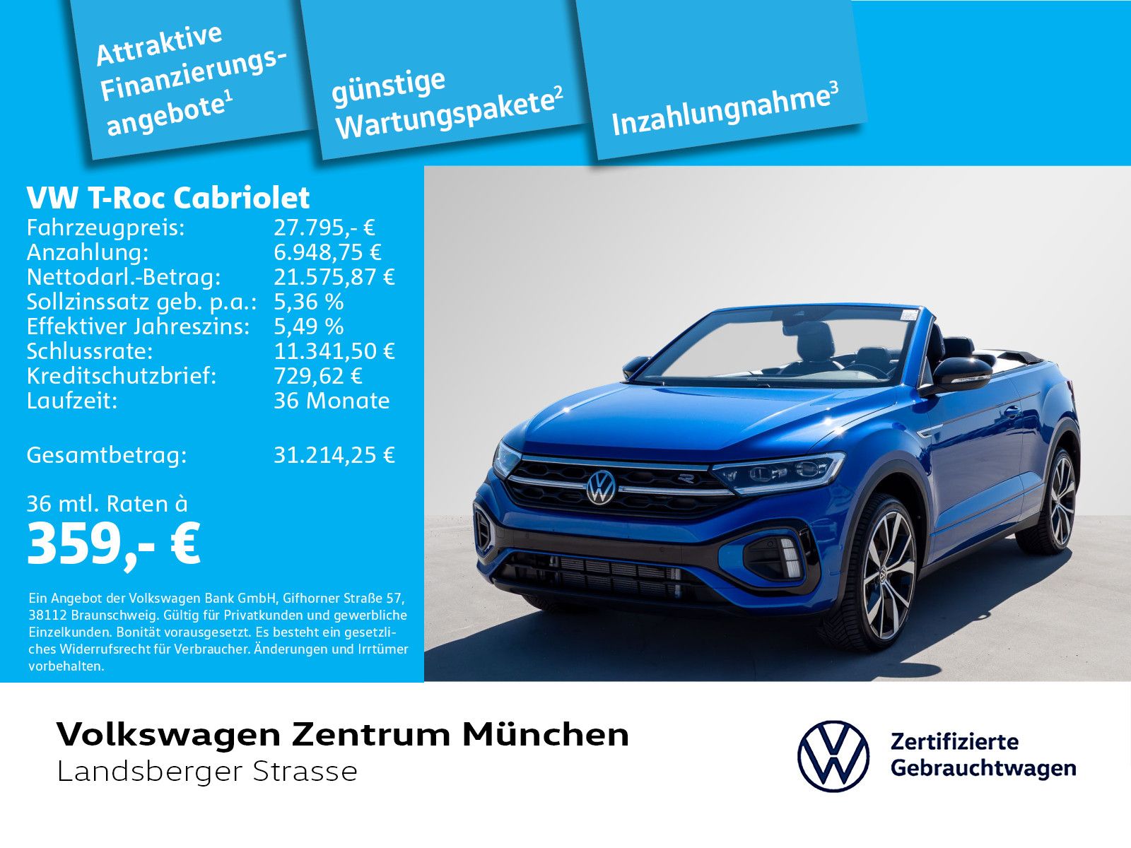 Volkswagen T-Roc Cabriolet R-Line 1.5 TSI BlackStyle ACC IQ foto 2