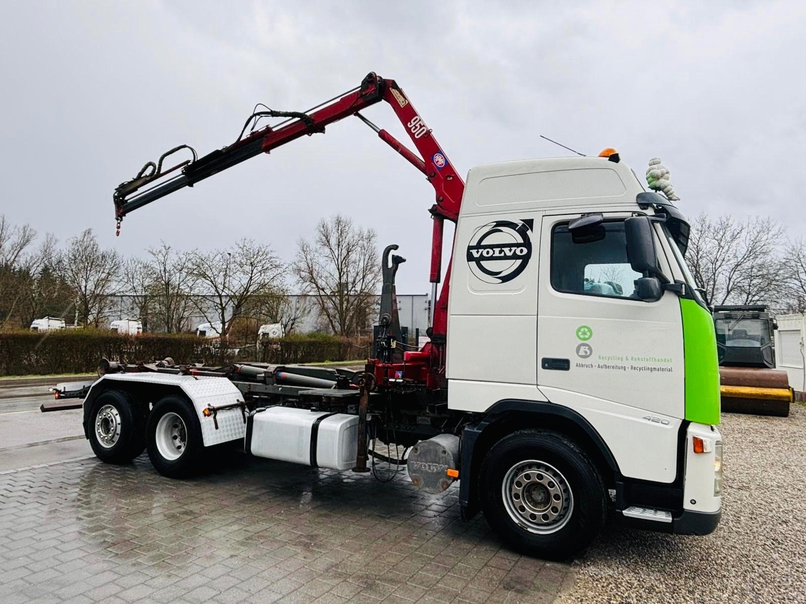 Volvo FH420*ABROLLKIPPER+KRAN-HMF950*MANUAL*KAMRERA*