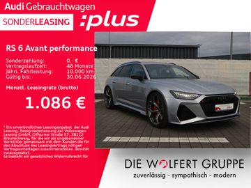 Audi Leasingangebot: Audi RS 6 Avant performance RS-SPORTAGA*280KM/H*360°