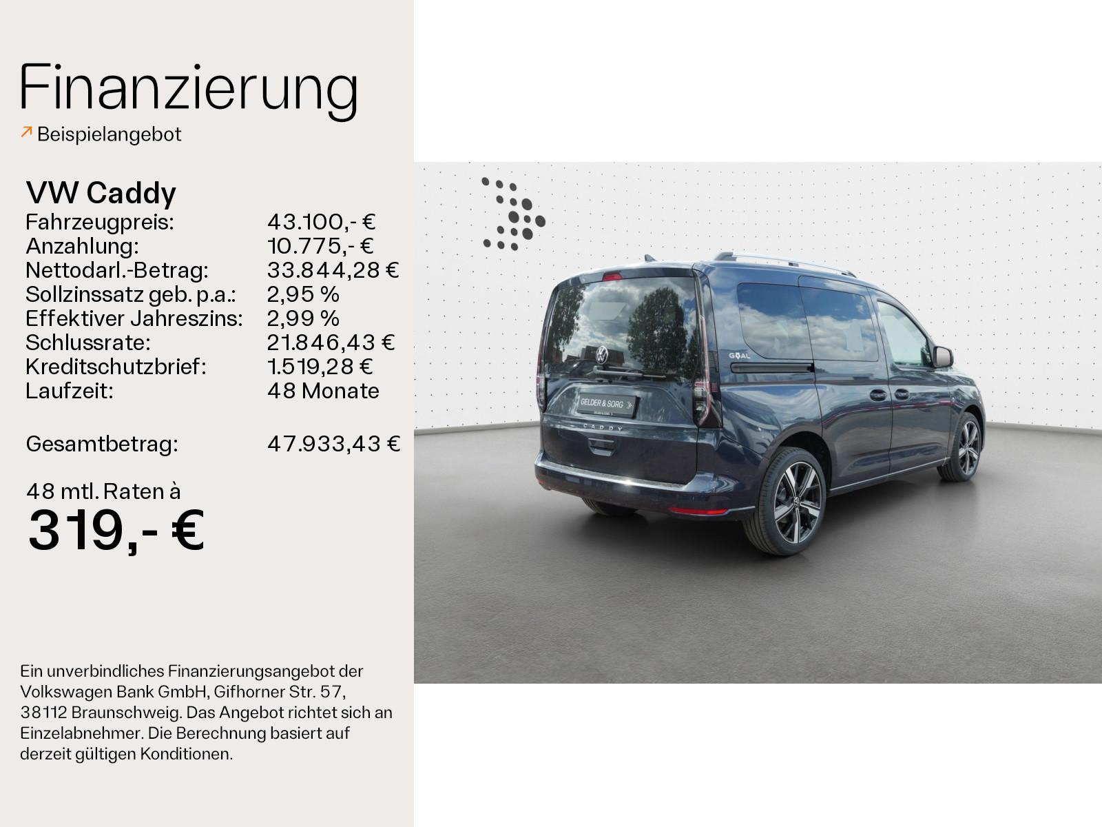 Volkswagen Caddy GOAL 5-Sitzer TDI *LED*Navi*AGR*Stand*