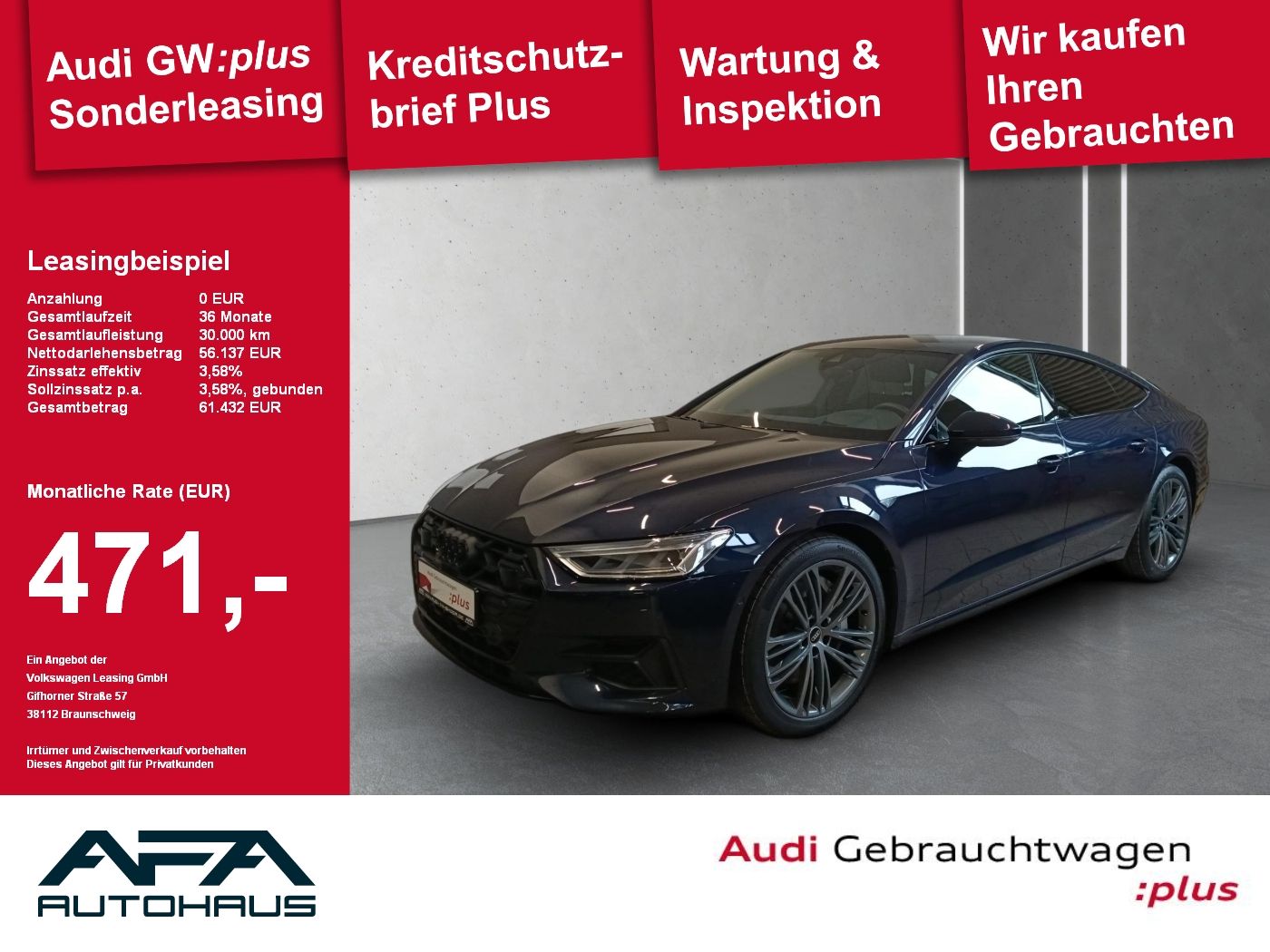 Audi A7 Sportback 50 TFSI e qu. AHK*360°*Leder*20Zoll
