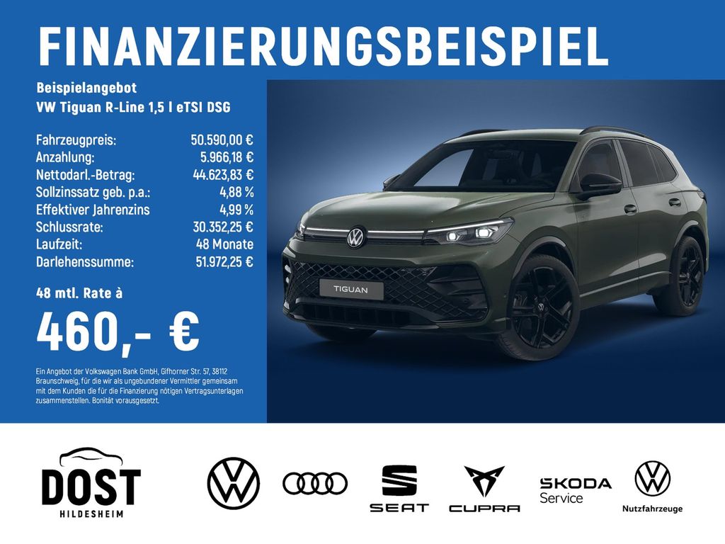 Tiguan R-Line 1,5 l eTSI DSG AHK+WKR+NAVI+HuD