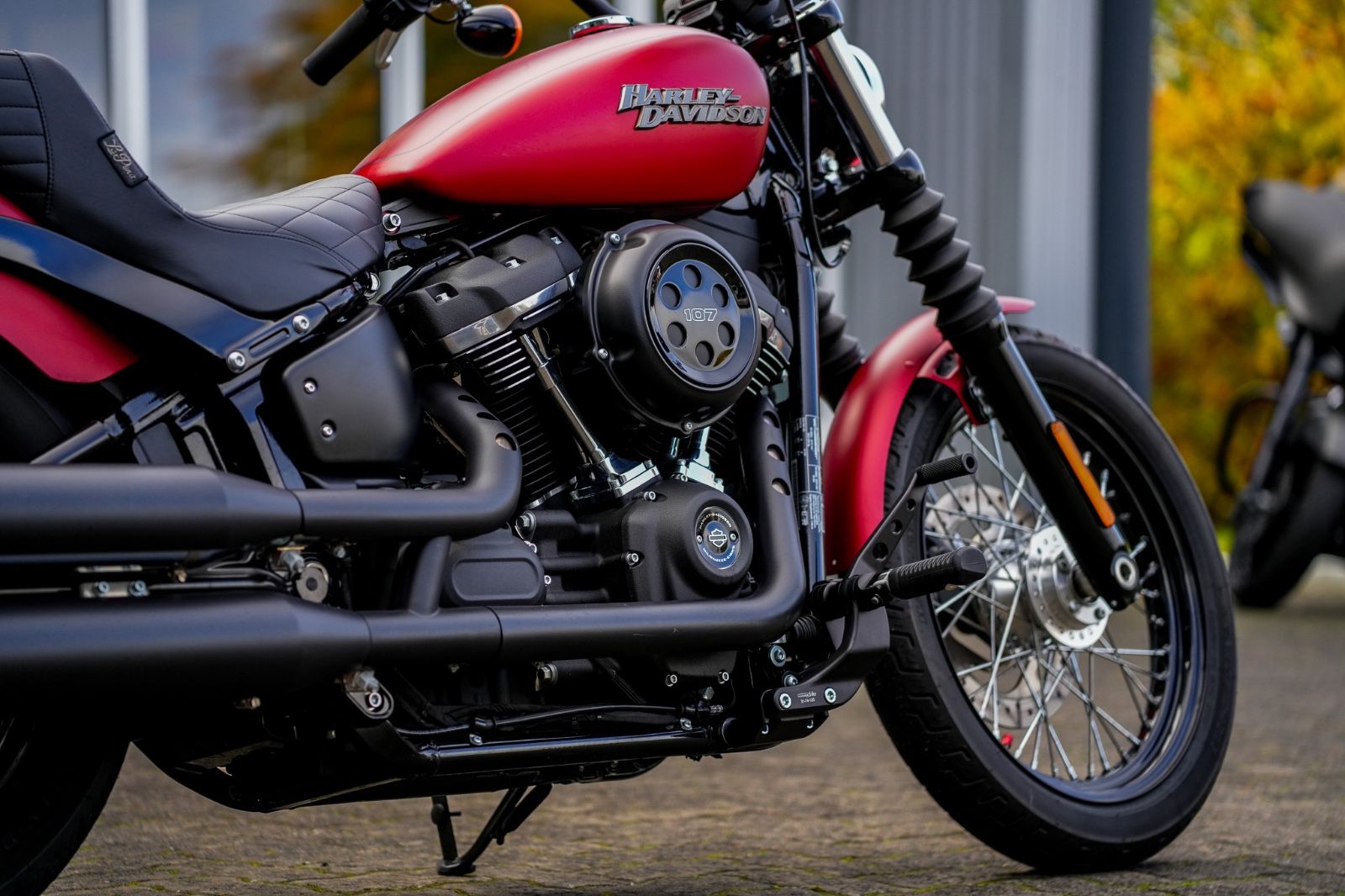 Fahrzeugabbildung Harley-Davidson FXBB Street Bob Softail - Sissybar -Satteltasche